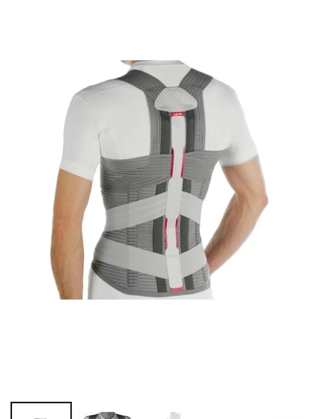 Ottobock Dorso Direxa Posture Thoracolumbar Brace - Gray With Red Accents